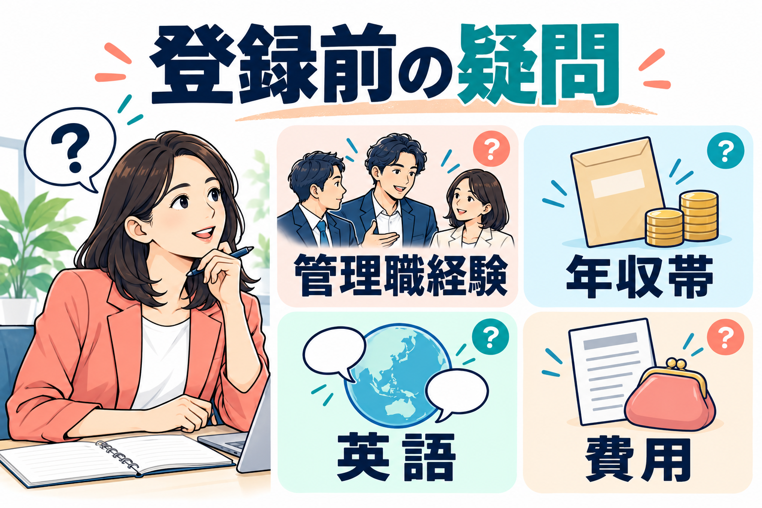 登録前に経験・年収帯・英語・費用を確認する